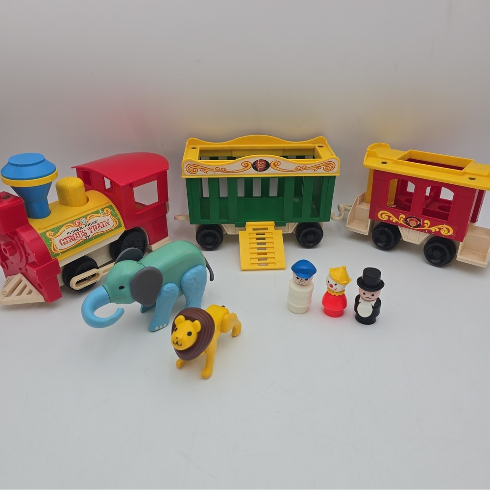 Vintage Fisher Price Little People Circus Train #991 Animals Figures 1970s